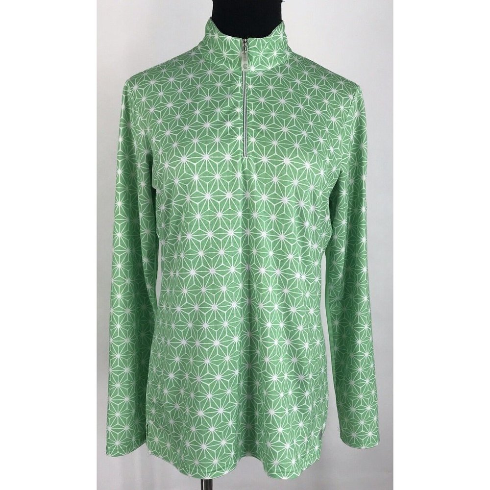 BETTE & COURT Pullover Womens Small S Green Beaver Creek Golf Club Mesh Underarm